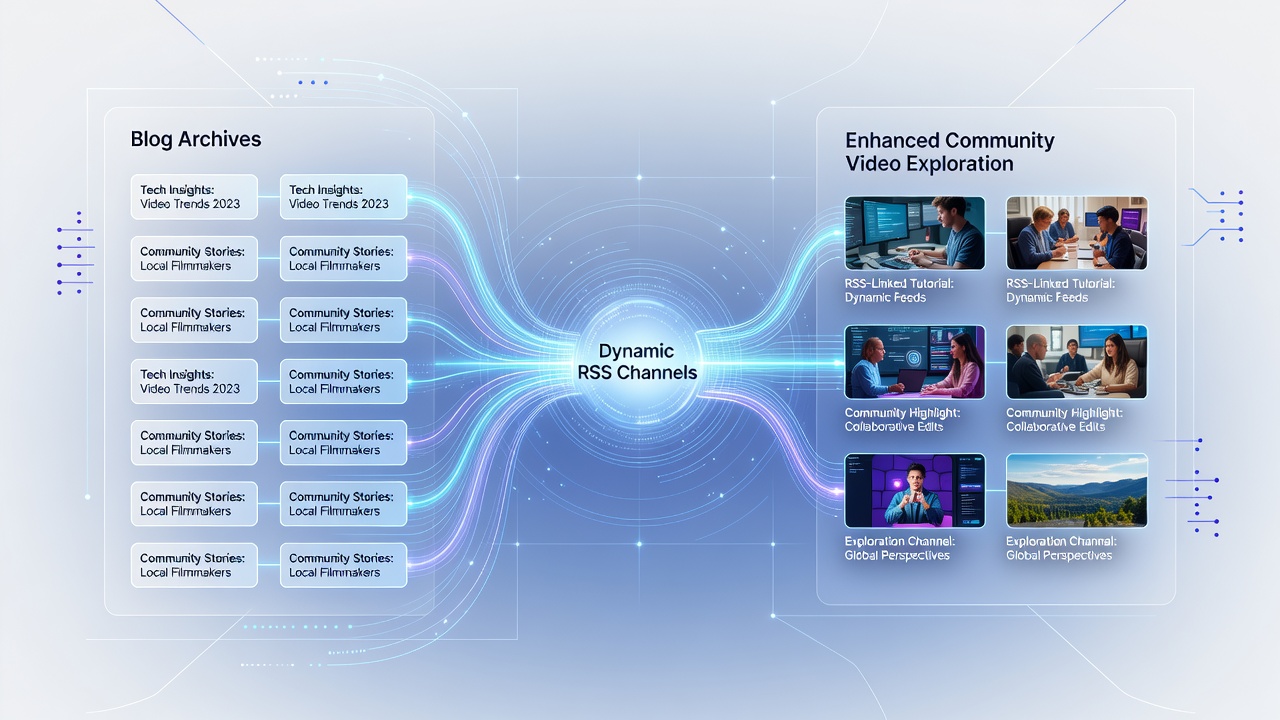 Community members exploring video content through integrated RSS and blog archive features