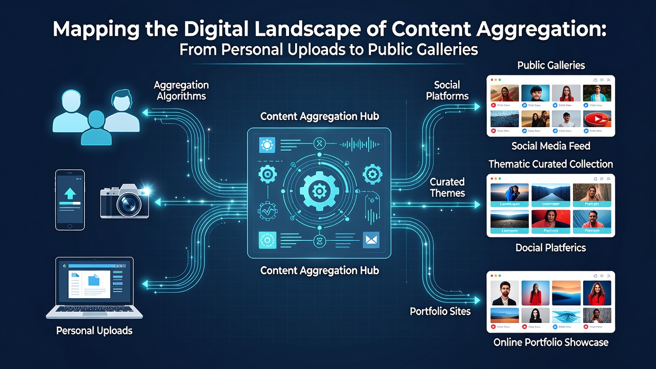 Illustration of policy checkpoints during content aggregation on gaming media sites