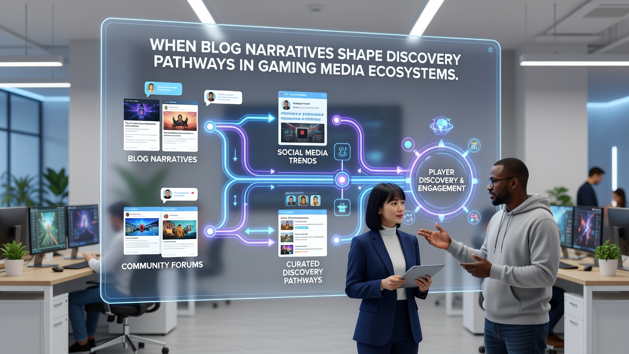 Gaming media ecosystems showing interconnected blog and discovery pathways